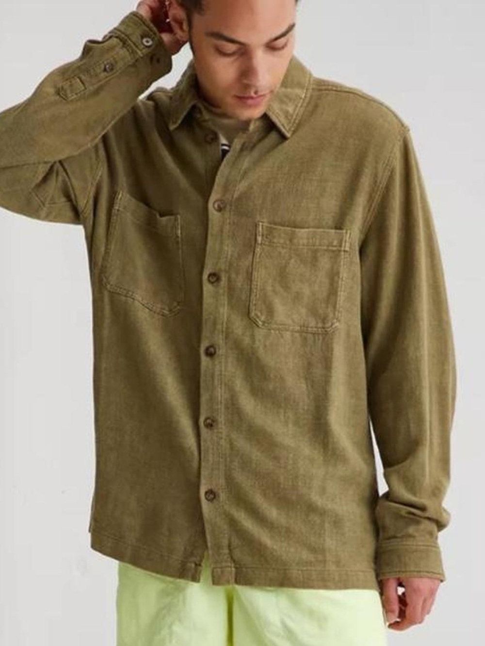 Without Walls Men’s Textured Linen Long Sleeve Overshirt